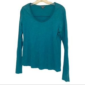 Lilla P 100% Pima cotton scoop neck long sleeve top with flap size small